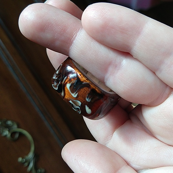 Australian Designer Dinosaur Designs UNISEX Sterling Silver 925 Resin Band ring